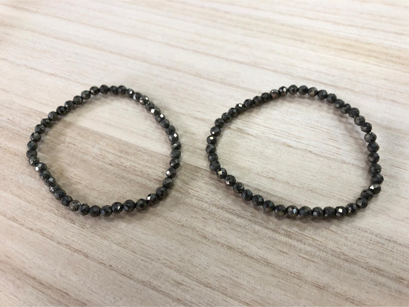Pulsera pirita bola facetada 4 mm